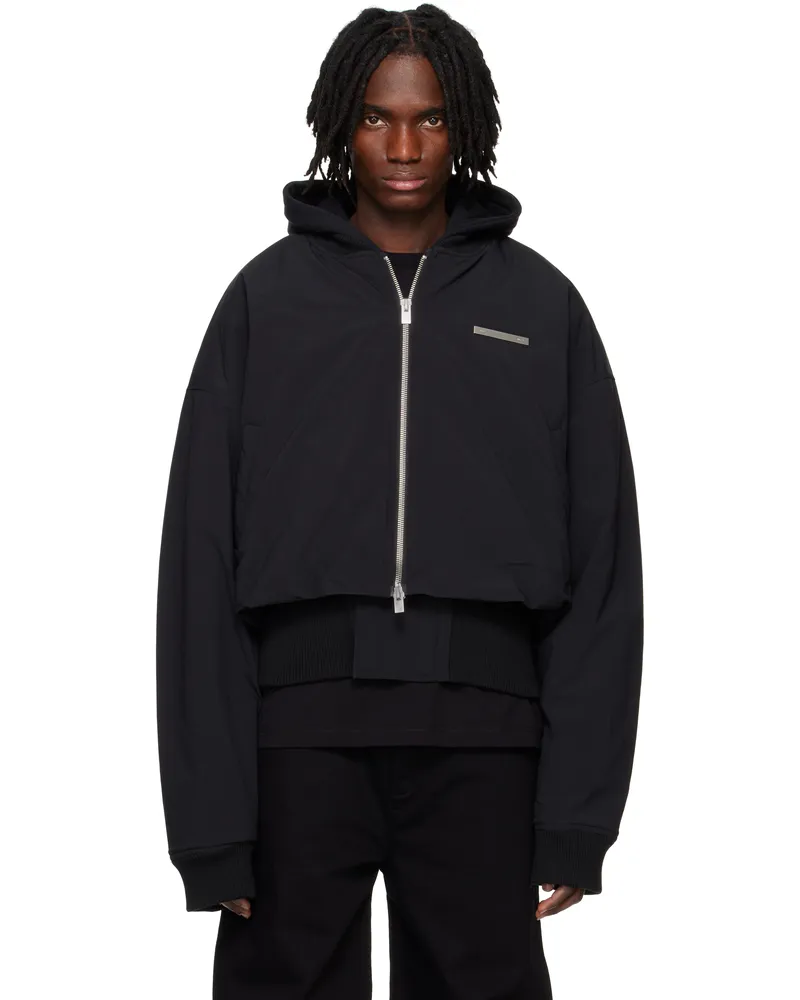 Heliot Emil Black Pneumatic Bomber Jacket Black
