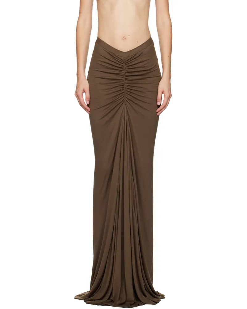Rick Owens Lilies Taupe Porterville Poppy Maxi Skirt 184
