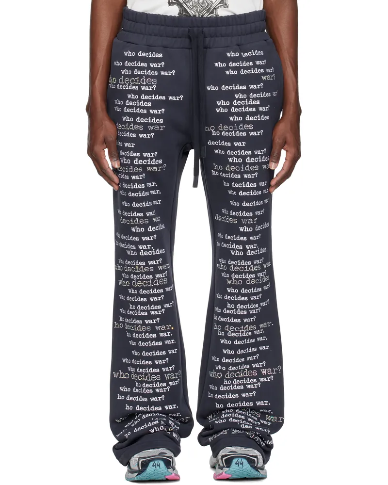 WHO DECIDES WAR Navy 'WDW' Scripture Sweatpants Indigo