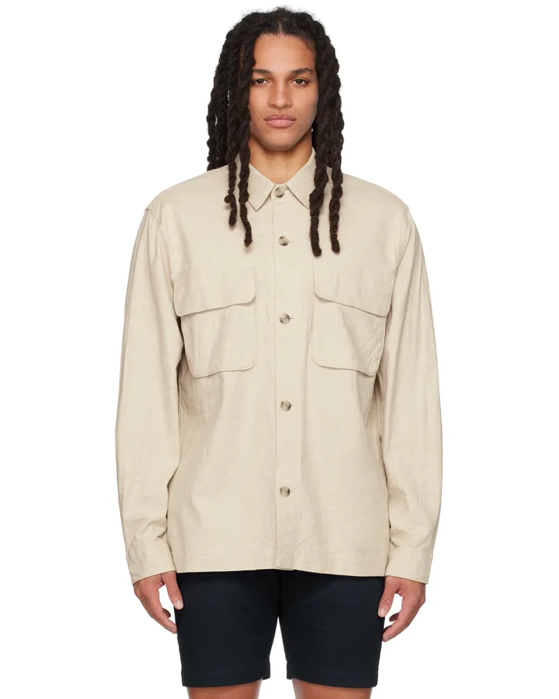 Vince Beige Buttoned Jacket Natural-109nat