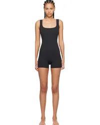 SKIMS Black Cotton Rib Romper Soot