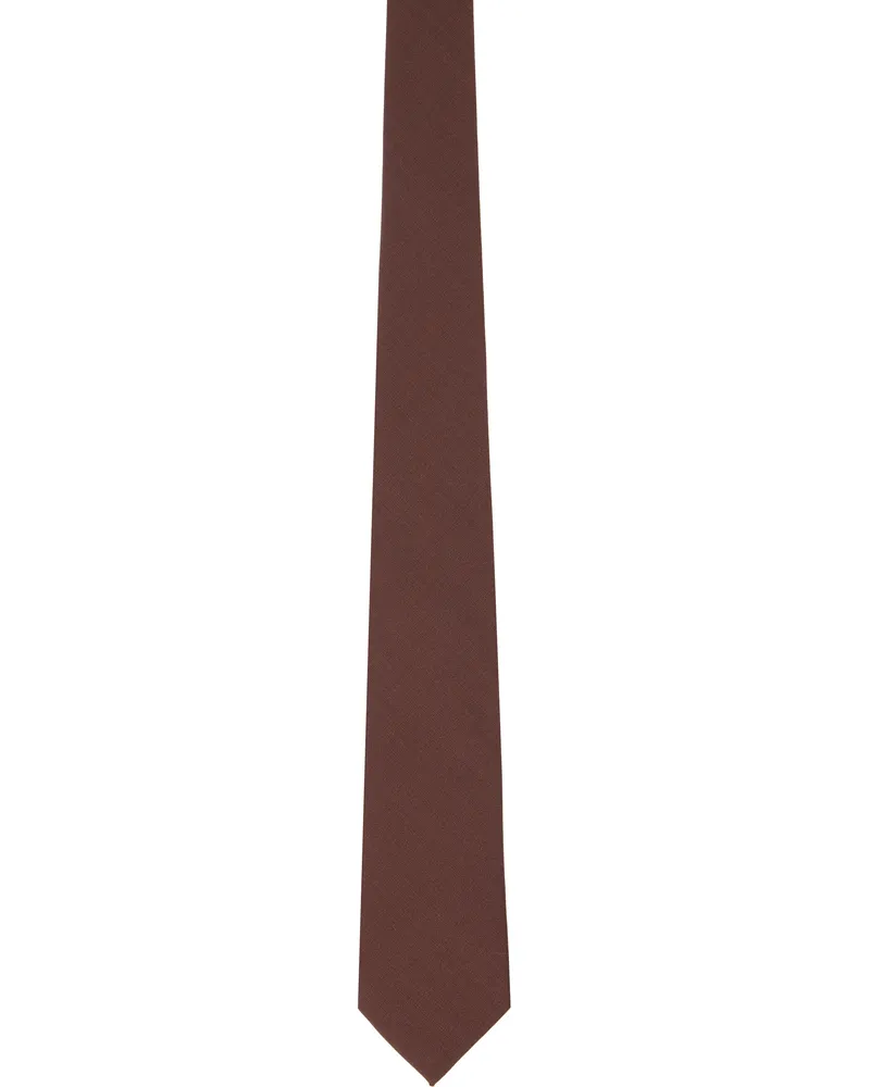 AURALEE Burgundy Wool Kid Mohair Hop Sack Tie Burgundy