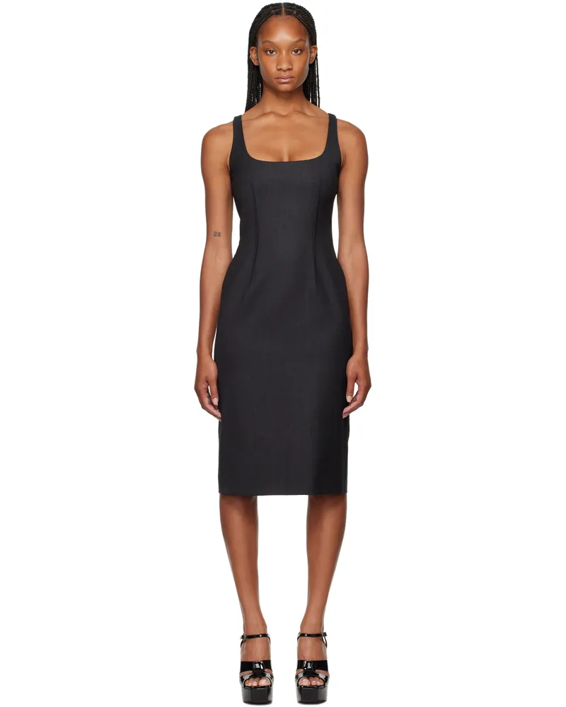 Moschino Gray Scoop Neck Midi Dress 0516