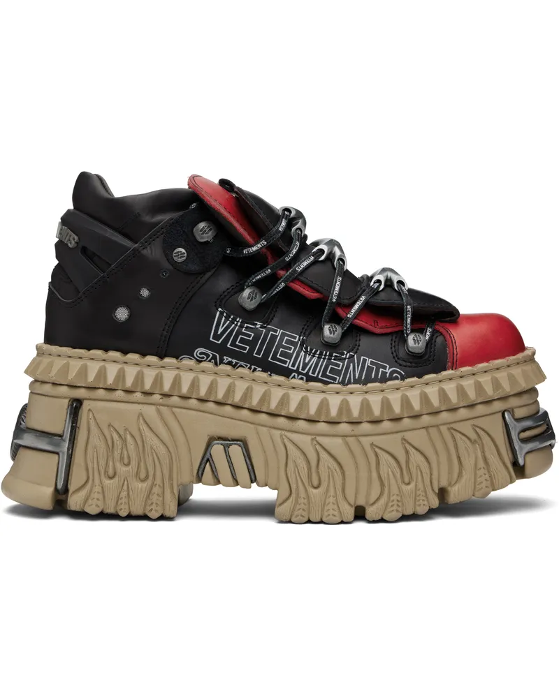 VETEMENTS Black New Rock Edition Platform Sneakers Black