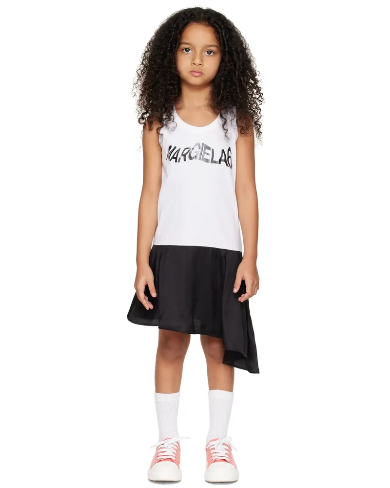 Maison Margiela Kids Black & White Asymmetric Dress M6c01