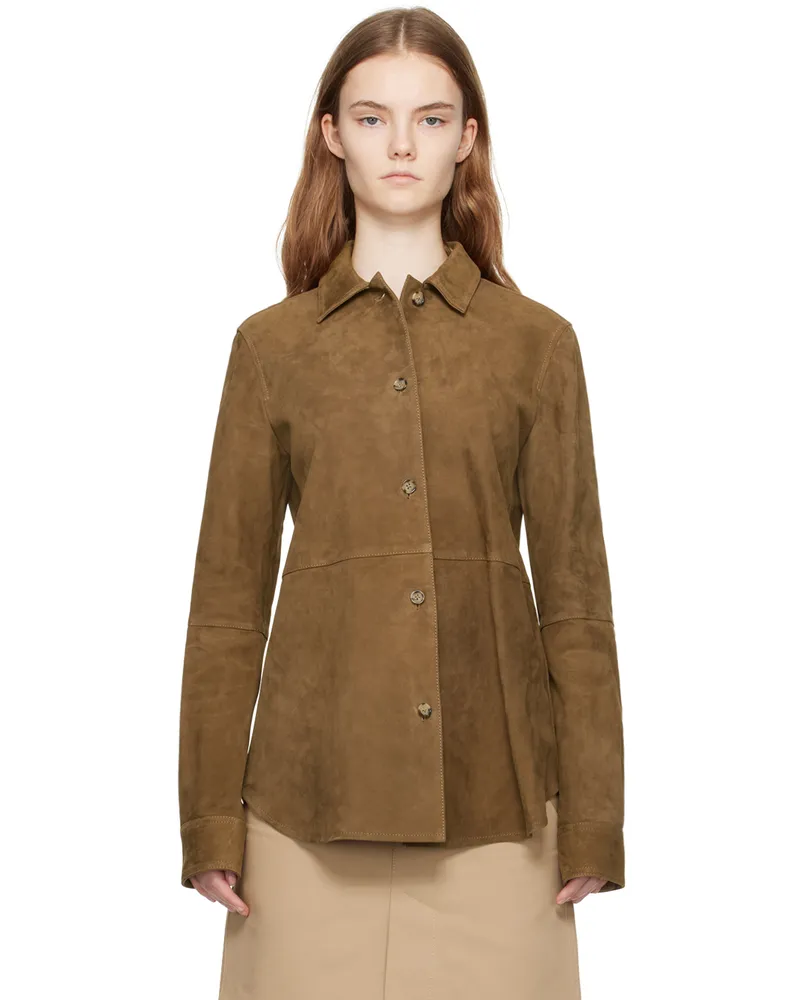 Totême Taupe Soft Suede Jacket 104