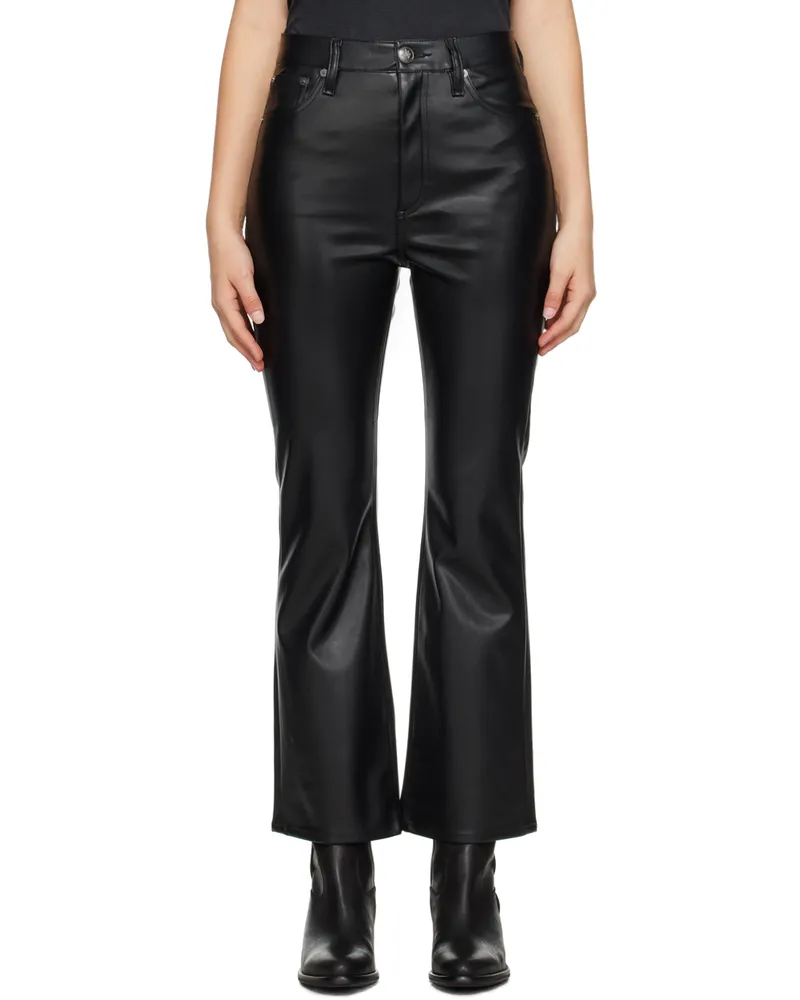 Rag & Bone Black Casey Faux-Leather Trousers Black