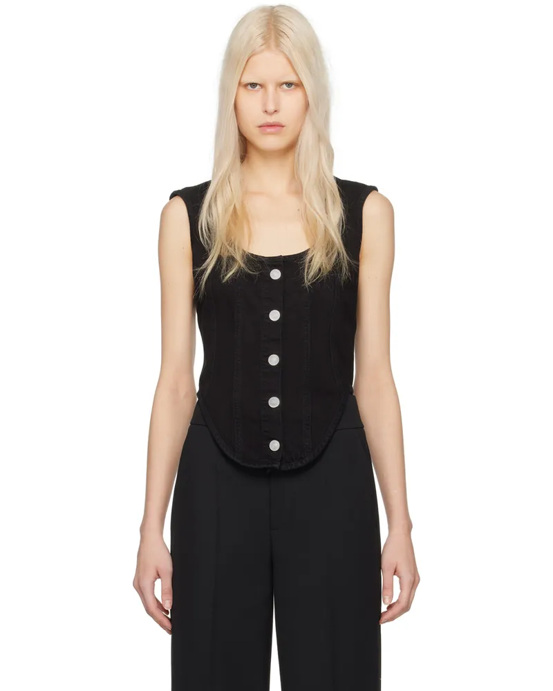 Frame Denim Black Bustier Tank Top Scorpio