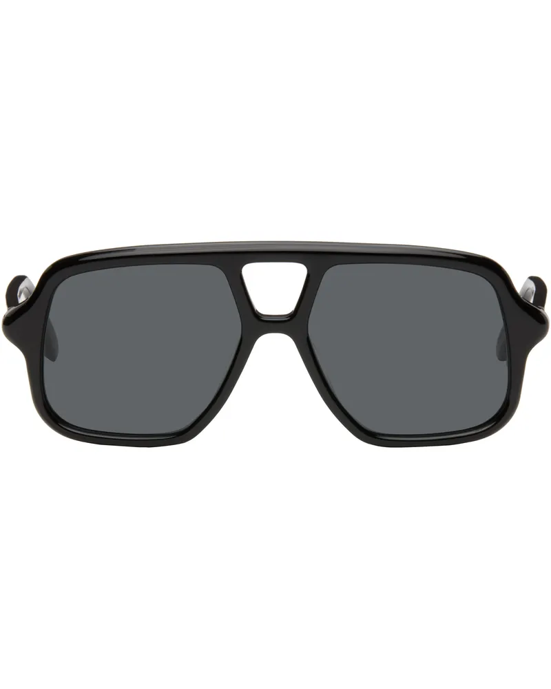 Loewe Black Aviator Slim Sunglasses Shiny