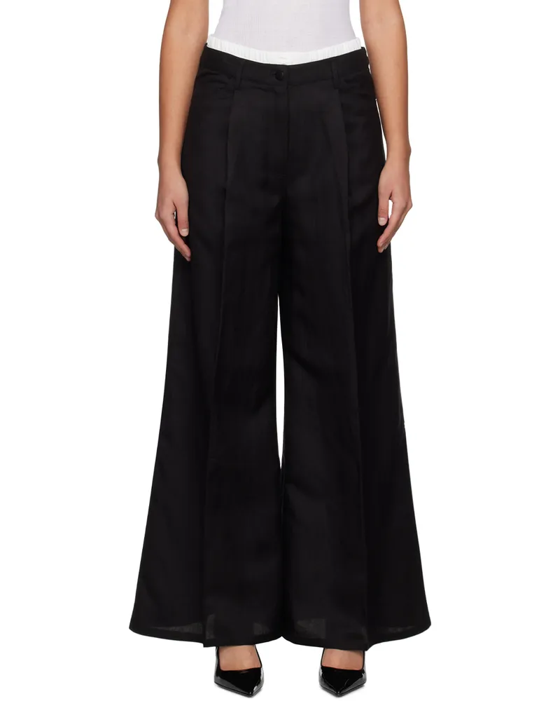 ROTATE Birger Christensen Black Suiting Trousers Black