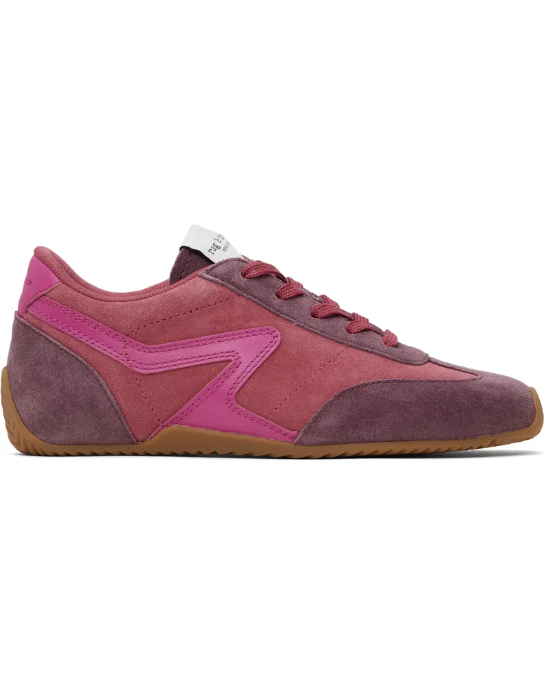 Rag & Bone Pink & Purple Suede Ultra Slim Retro Runner Sneakers Chynnesd