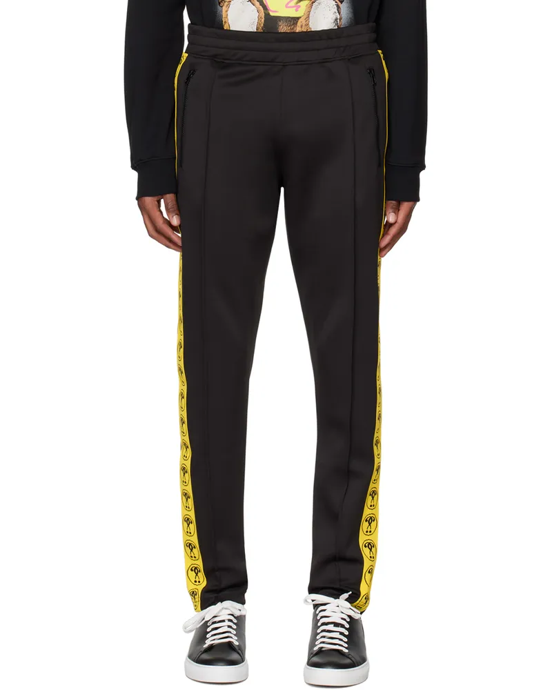 Moschino Black Double Question Mark Track Pants A2555