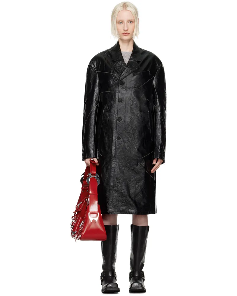 Andersson Bell Black Mauer Faux-Leather Coat Black