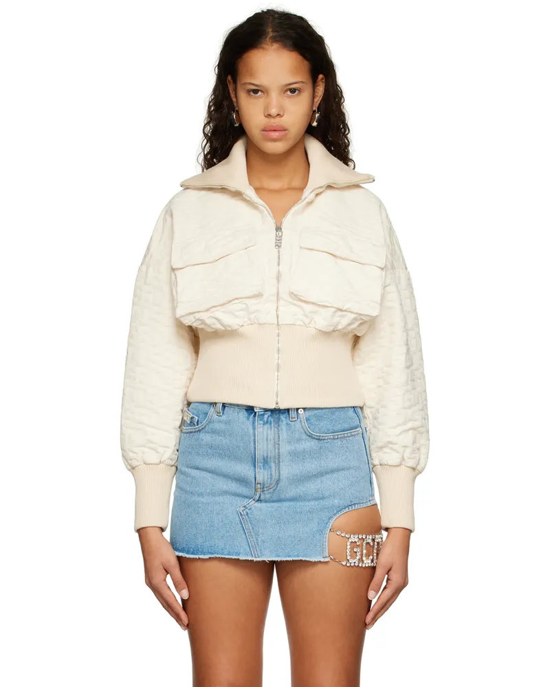 GCDS Off-White Monogram Bomber Jacket Off