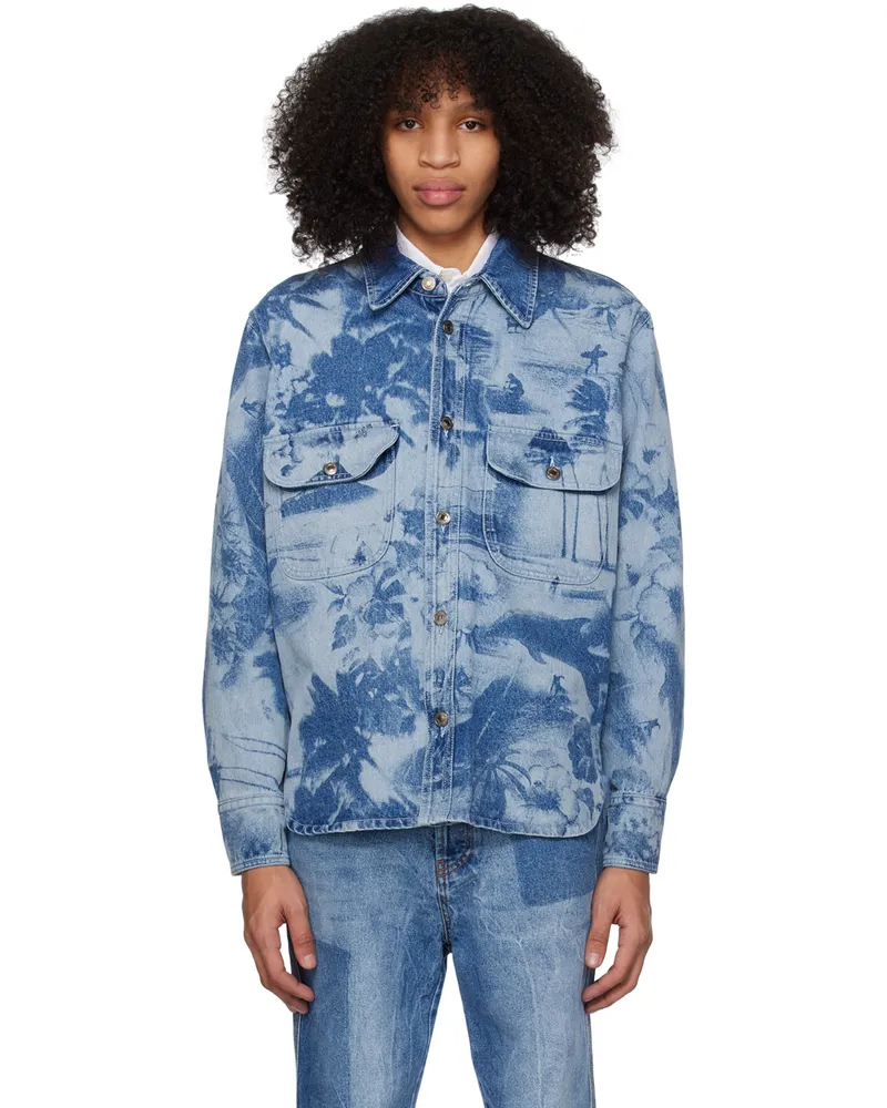 MSGM Blue Dreaming Denim Shirt 88