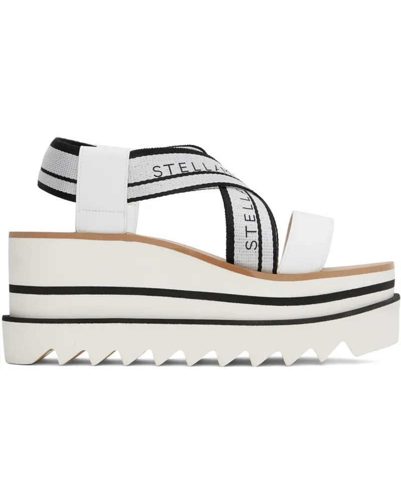 Stella McCartney White & Black Sneakelyse Platform Heeled Sandals 9061