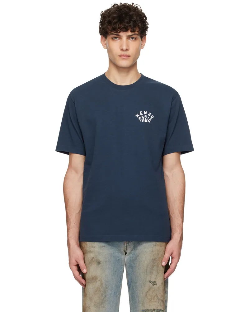 Kenzo Blue Kenzo Paris Dragonfly Embroidered T-shirt Midnight