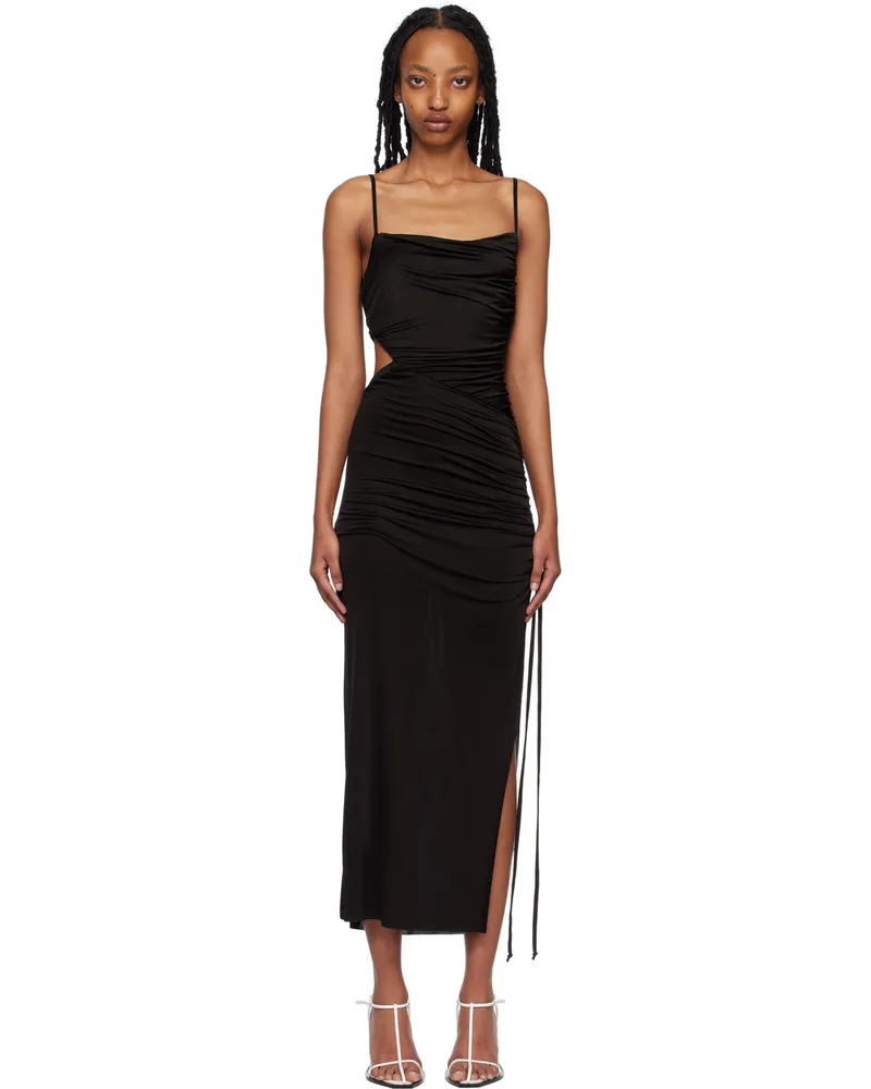 bec & bridge Black Ariel Asymmetrical Maxi Dress Black