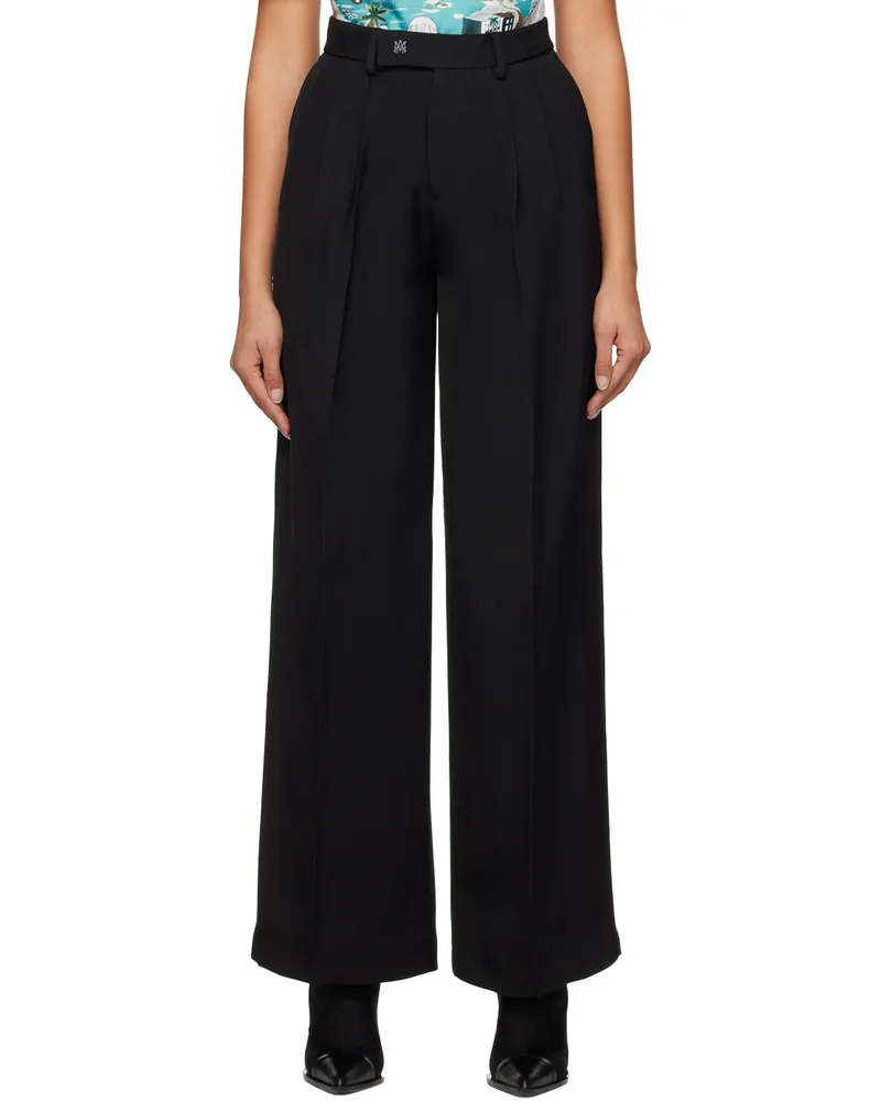 Amiri Black Double Pleated Trousers Black