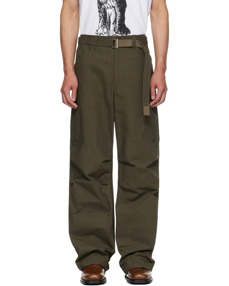 Sacai Khaki Ripstop Cargo Pants 501