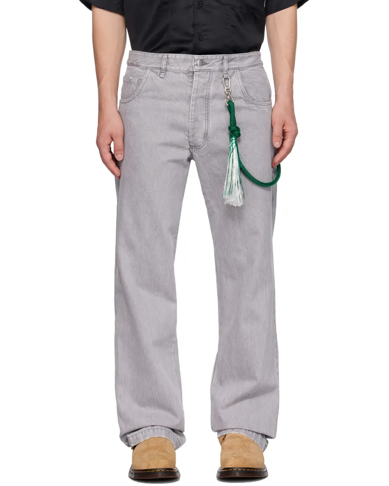 Song For The Mute Gray Long Work Jeans Grey