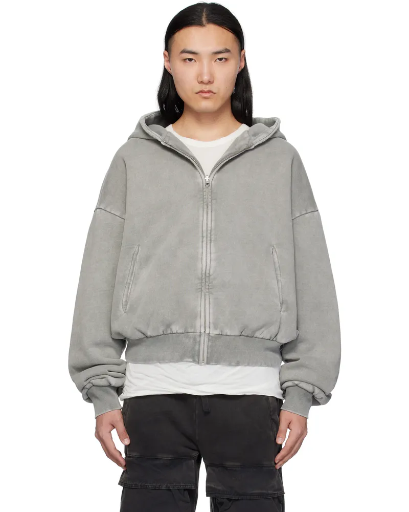 Entire Studios Gray Thermal Hoodie Rhino