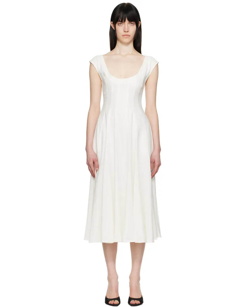 GUIZIO White Leila Midi Dress White