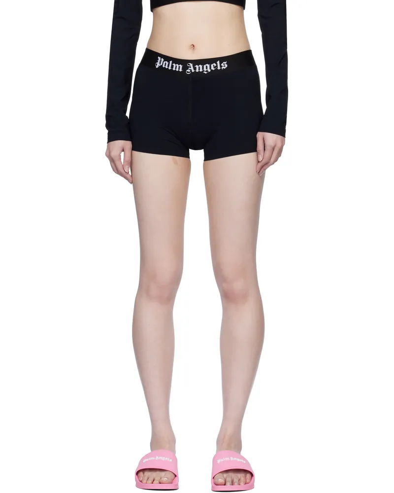 Palm Angels Black Classic Logo Sport Shorts Black