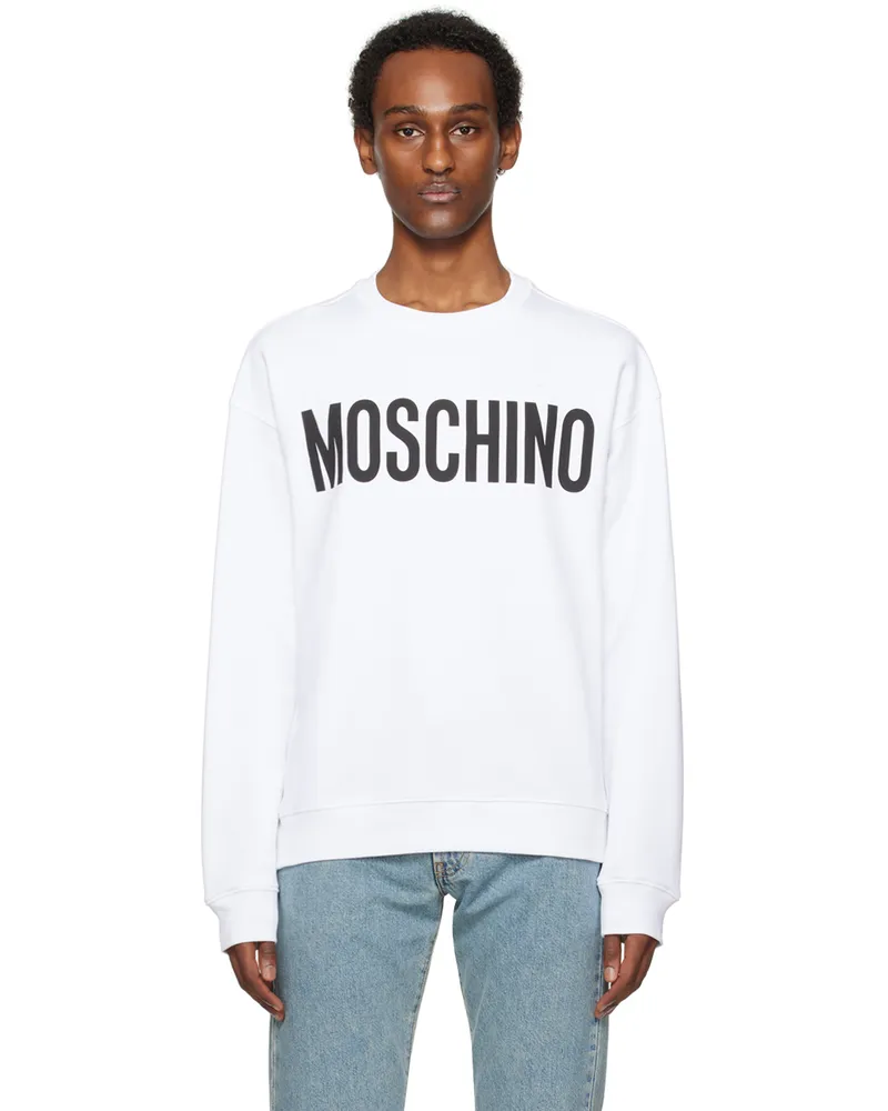 Moschino White Printed Sweatshirt A1001