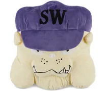 SSENSE Exclusive Off-White & Purple Dog Cushion