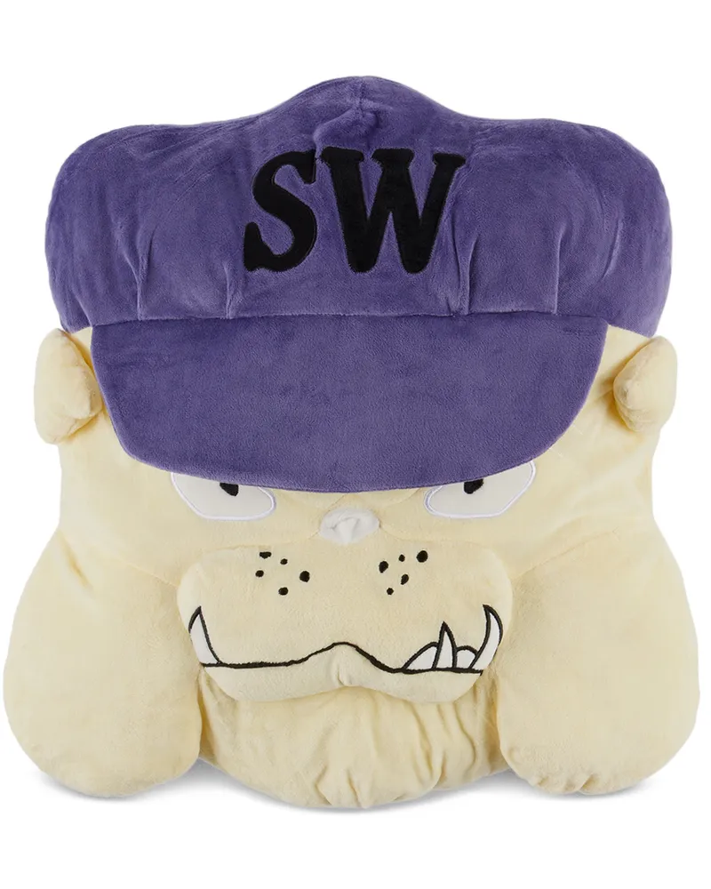SSENSE Exclusive Off-White & Purple Dog Cushion