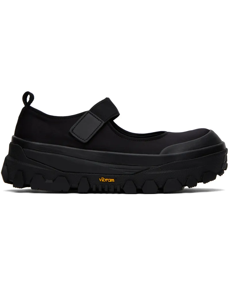AMOMENTO Black Strap Mary Jane Slippers Black