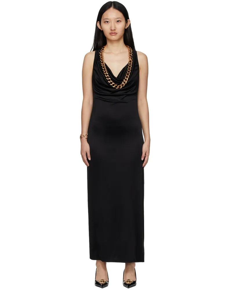 Versace Black Woven Chain Dress 1b000
