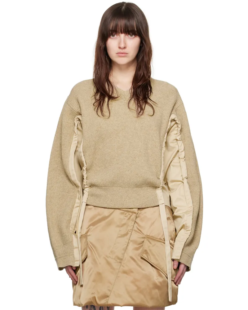 J.W.Anderson Taupe Paneled Sweater 150