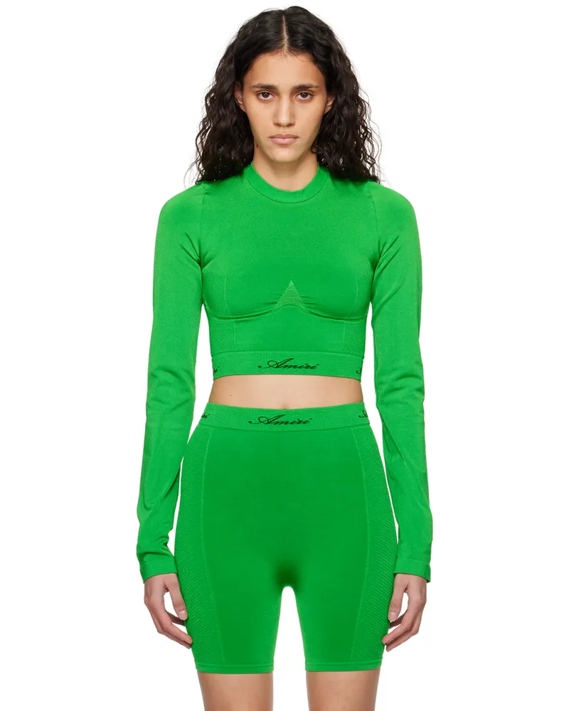 Amiri Green Jacquard Top Fern