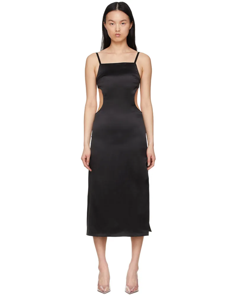 Rokh Black Silk Mid-Length Dress 00black