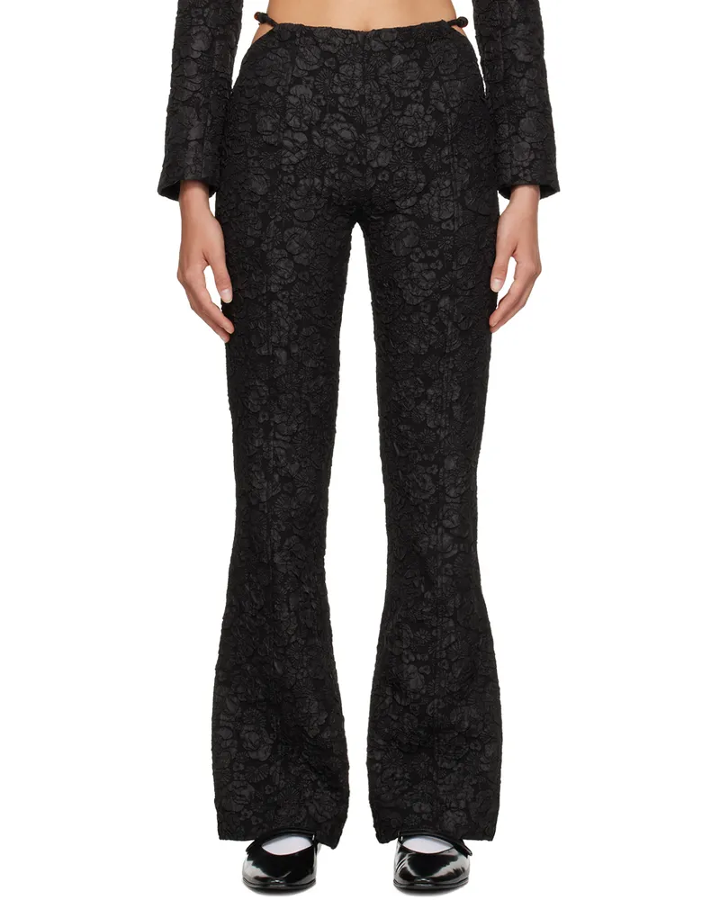 Ganni Black Slim-Fit Trousers 099