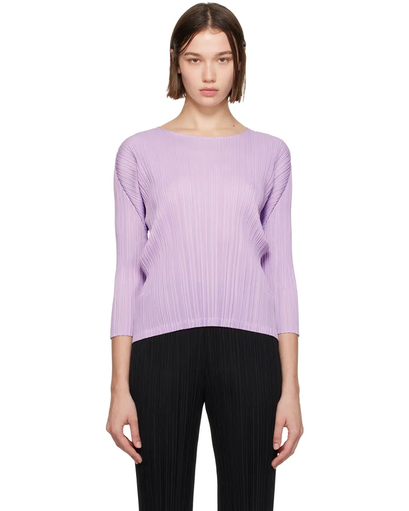 Issey Miyake Purple Mellow Pleats Top 80