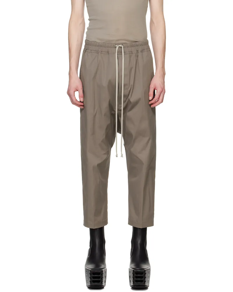 Rick Owens Gray Hollywood Drawstring Cropped Trousers 34