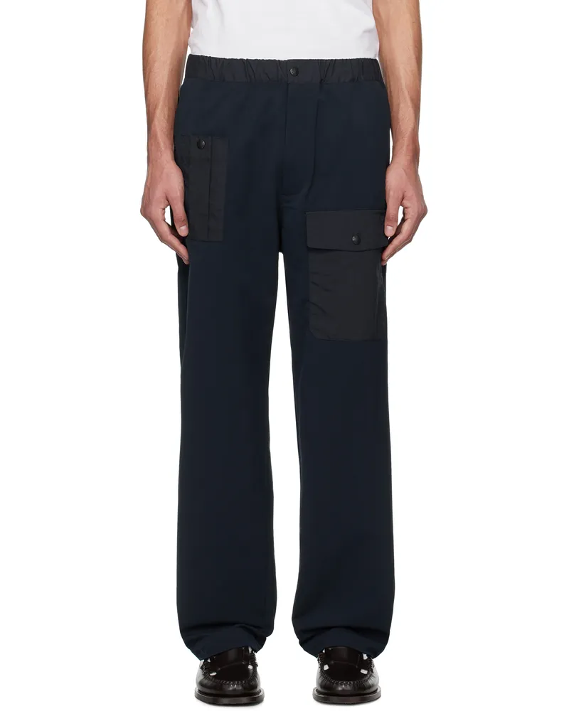 nanamica Navy Wide Cargo Pants Navy