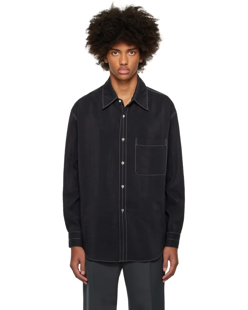 Christophe Lemaire Black Easy Shirt Bkblack