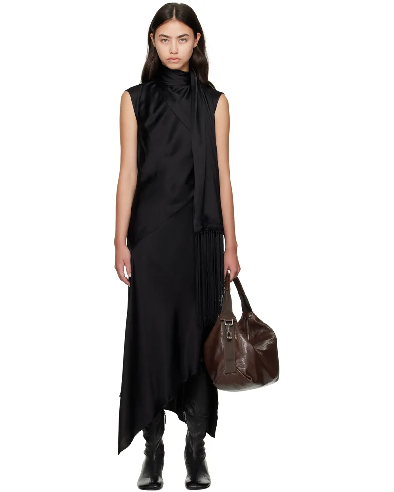 Acne Studios Black Satin Midi Dress 900