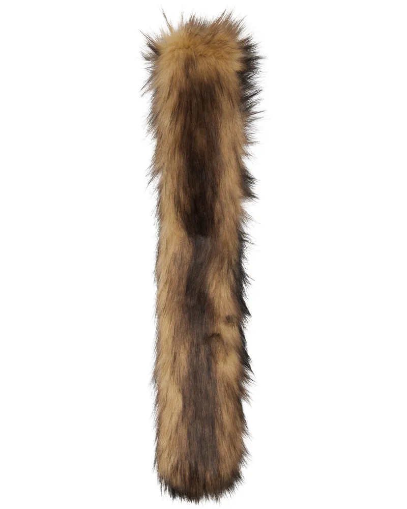 Simone Rocha Brown & Beige Slim Faux Fur Scarf Natural