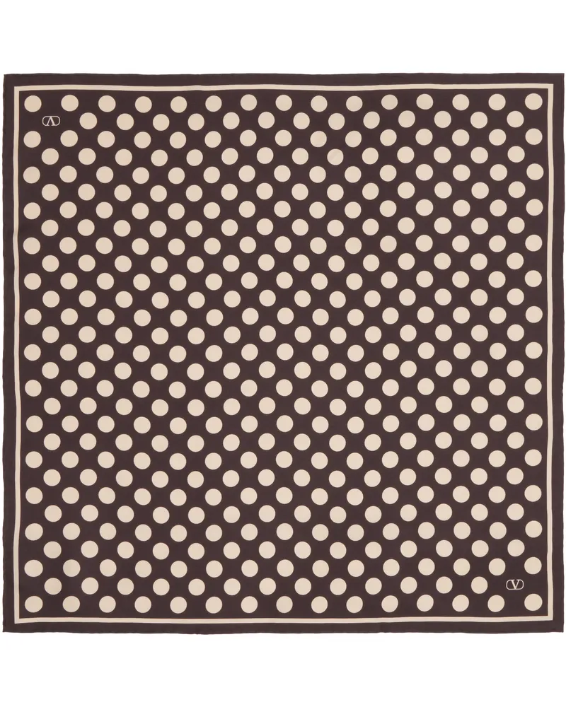 Valentino Garavani Brown & Beige Silk Scarf Dvn