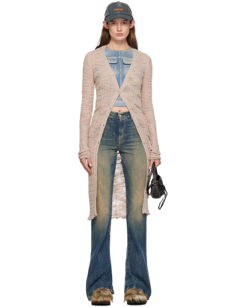 Acne Studios Pink Wide Rib Cardigan 416