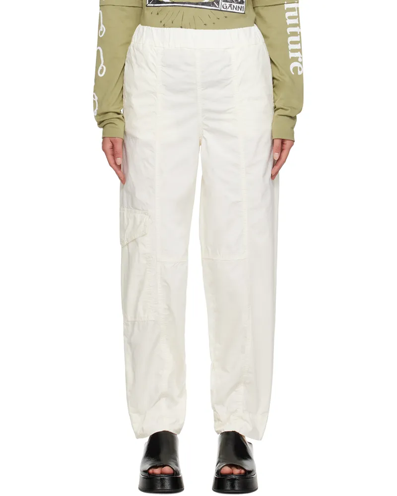 Ganni White Curve Trousers 135