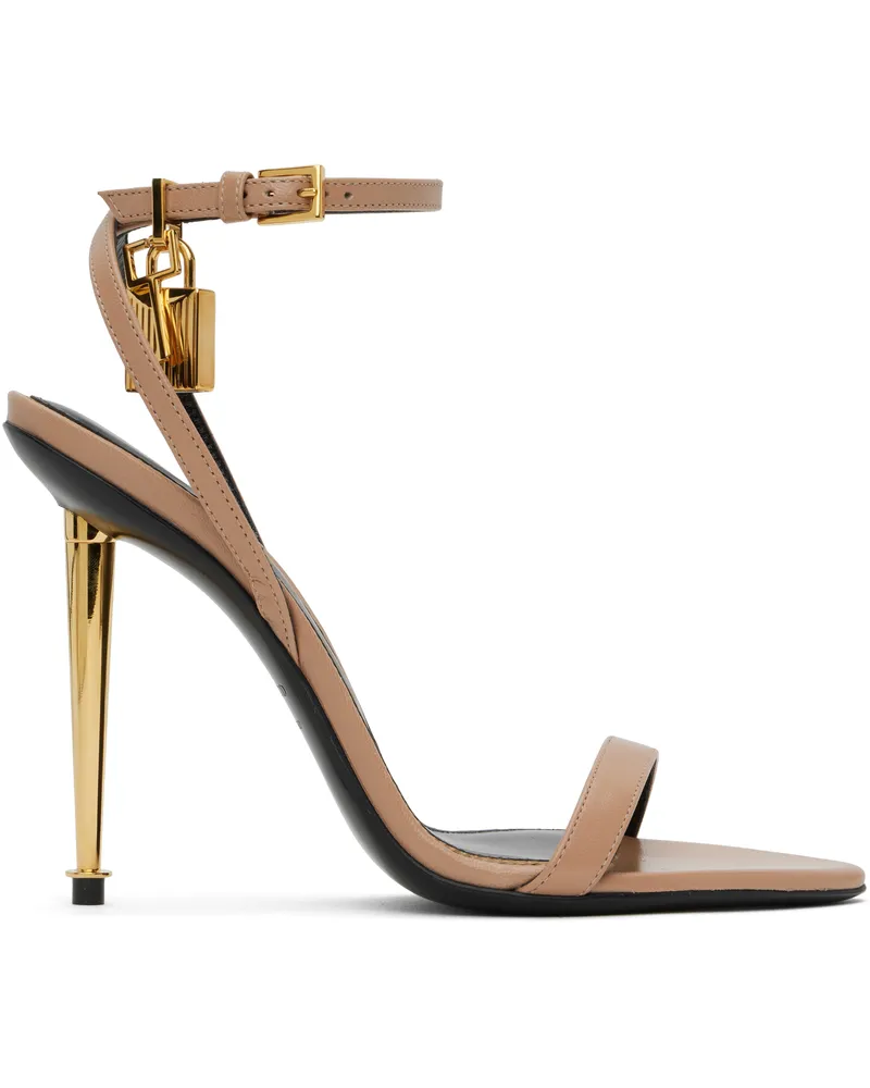 Tom Ford Pink Padlock Pointy Naked Heeled Sandals 1j003