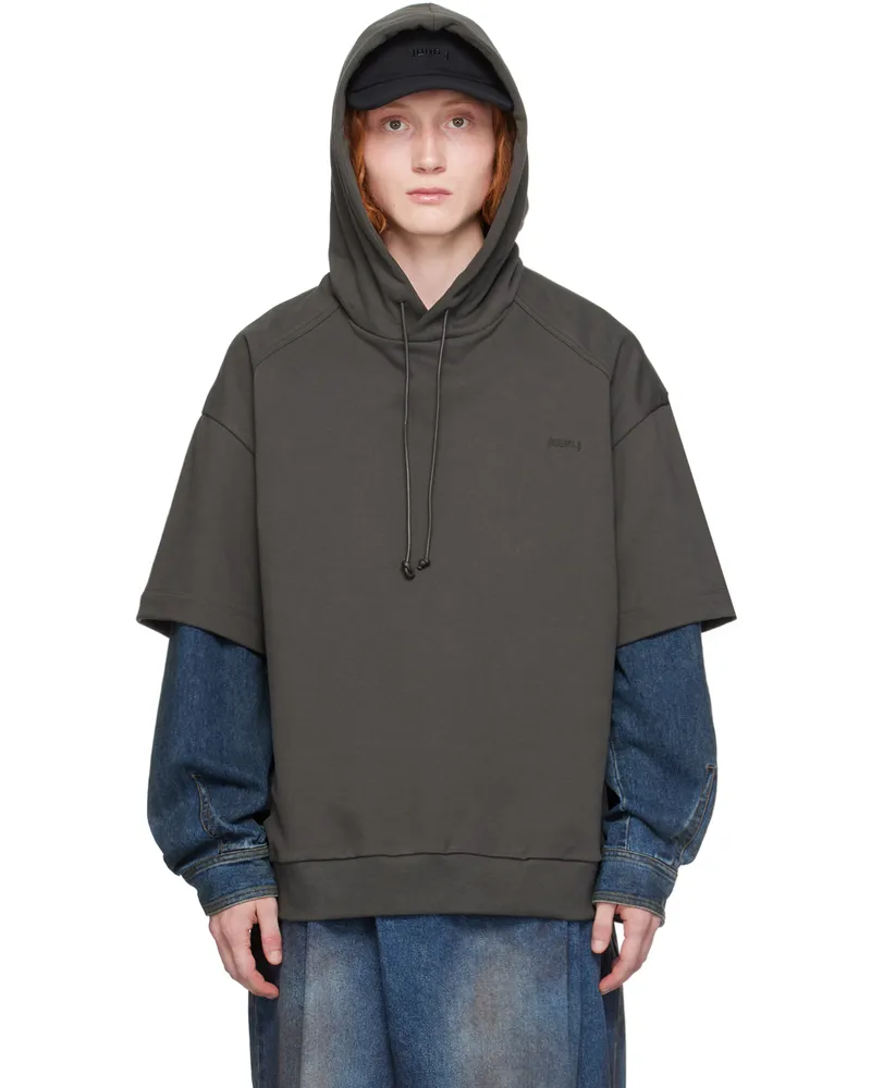 JUUN.J Gray Dual-Sleeve Hoodie 3