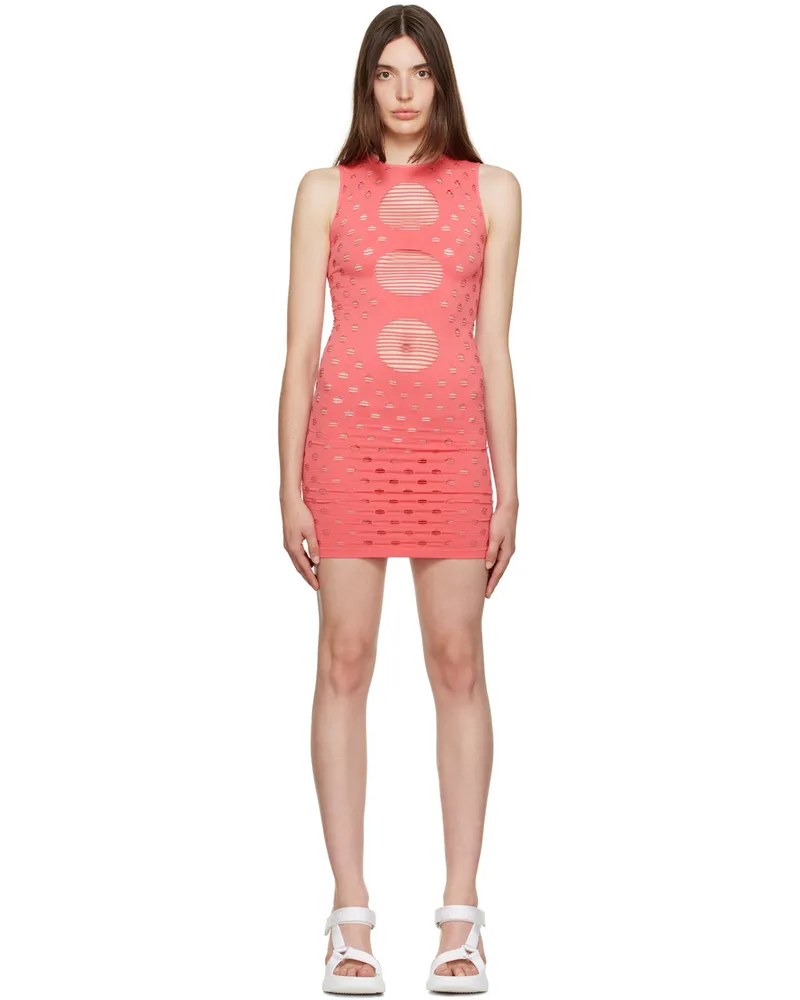 Maisie Wilen Pink Perforated Minidress Pink
