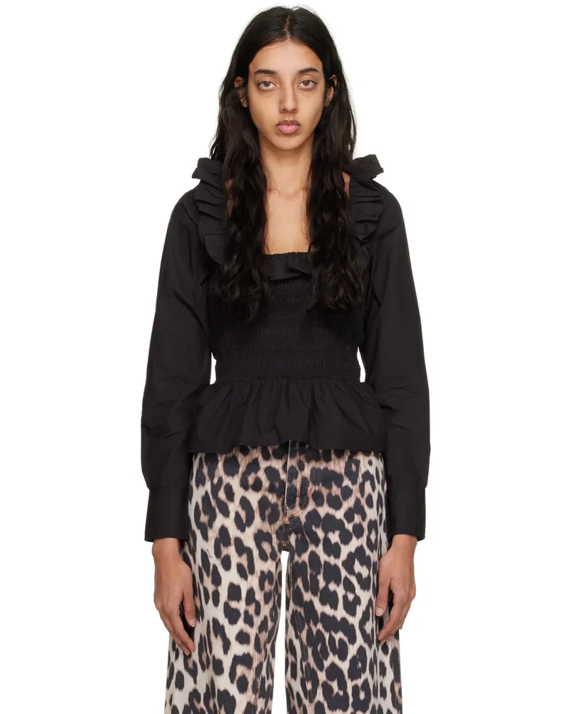 Ganni Black Smock Blouse 099